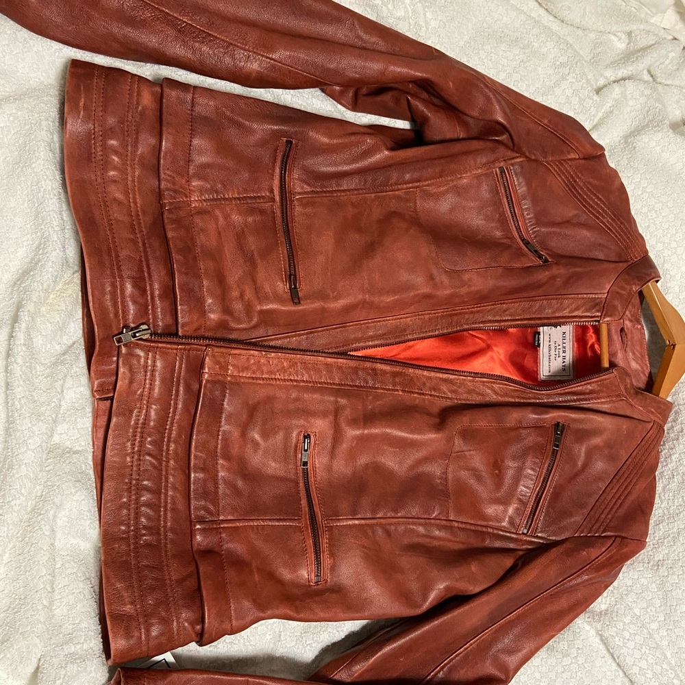 Burnt orange Women’s leather coat 2XL